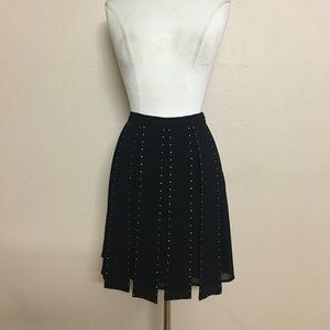 Michael Kors Black metal Studded Pleated Mini Skirt